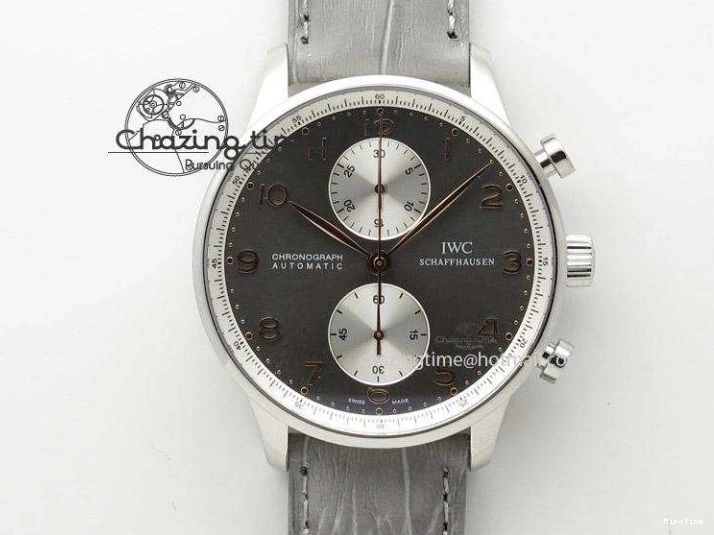 MIROTIME 0214 Portuguese Chrono RG IW371415 ZF 1:1 Best Edition Black Dial On Black Leather Strap A79350 (Slim Movement) FashionForward 7264